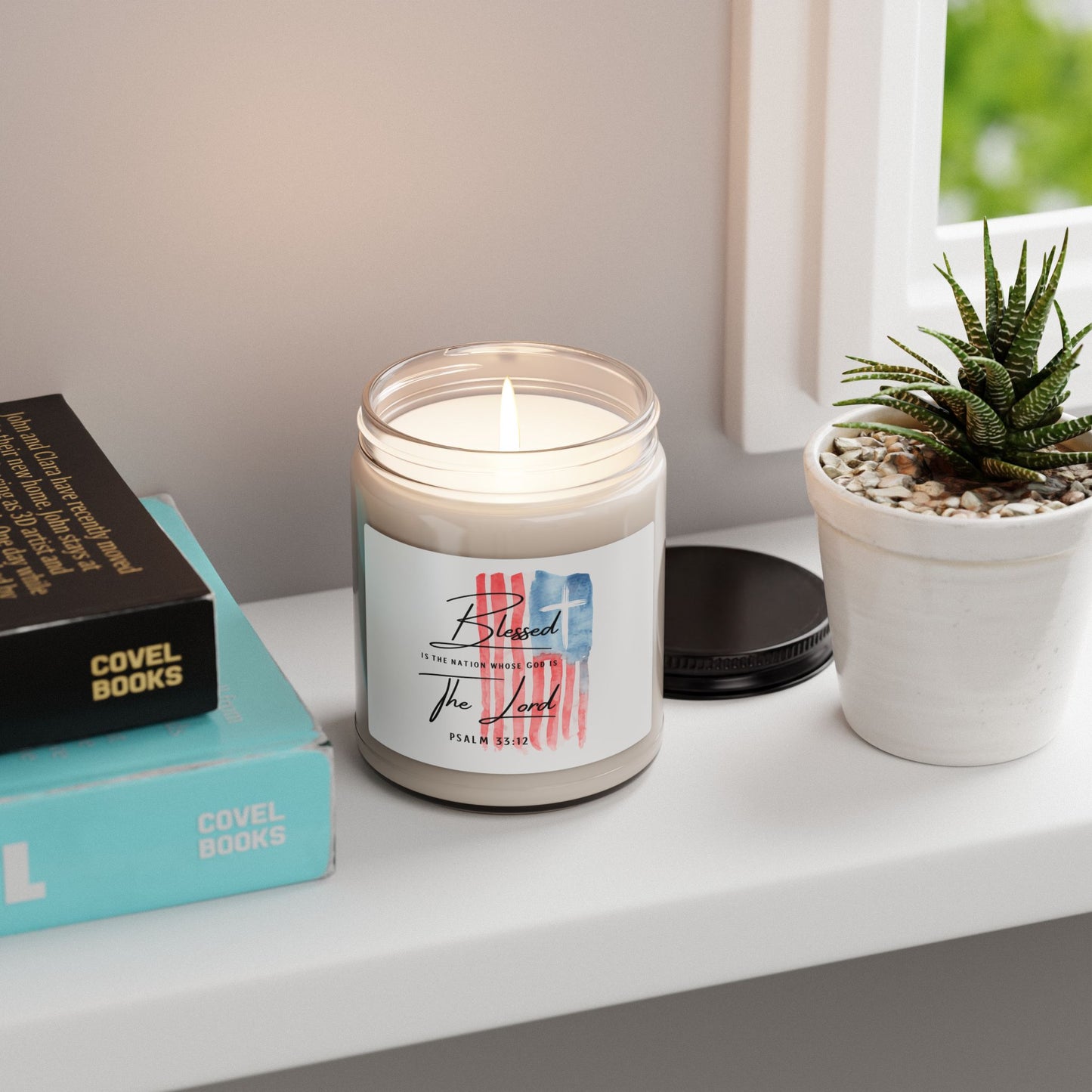 Patriotic 'Blessed Is The Nation' Soy Candle — 9oz Inspirational Jar