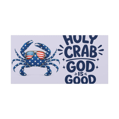 Patriotic Crab Canvas — "Holy Crab God Is Good" Wall Art