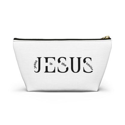 Faith Prayer Accessory Pouch — 'PRAY' & 'JESUS' Inspirational T-Bottom Pouch