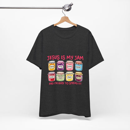 Christian T-Shirt — "Jesus Is My Jam" Jam Jar Graphic Tee