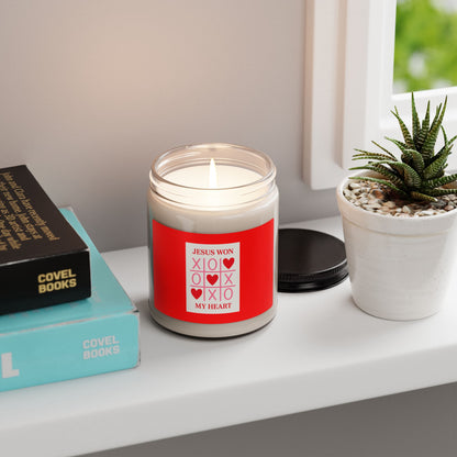 Jesus Won My Heart Scented Soy Candle — 9oz Faith & Valentine Decorative Jar