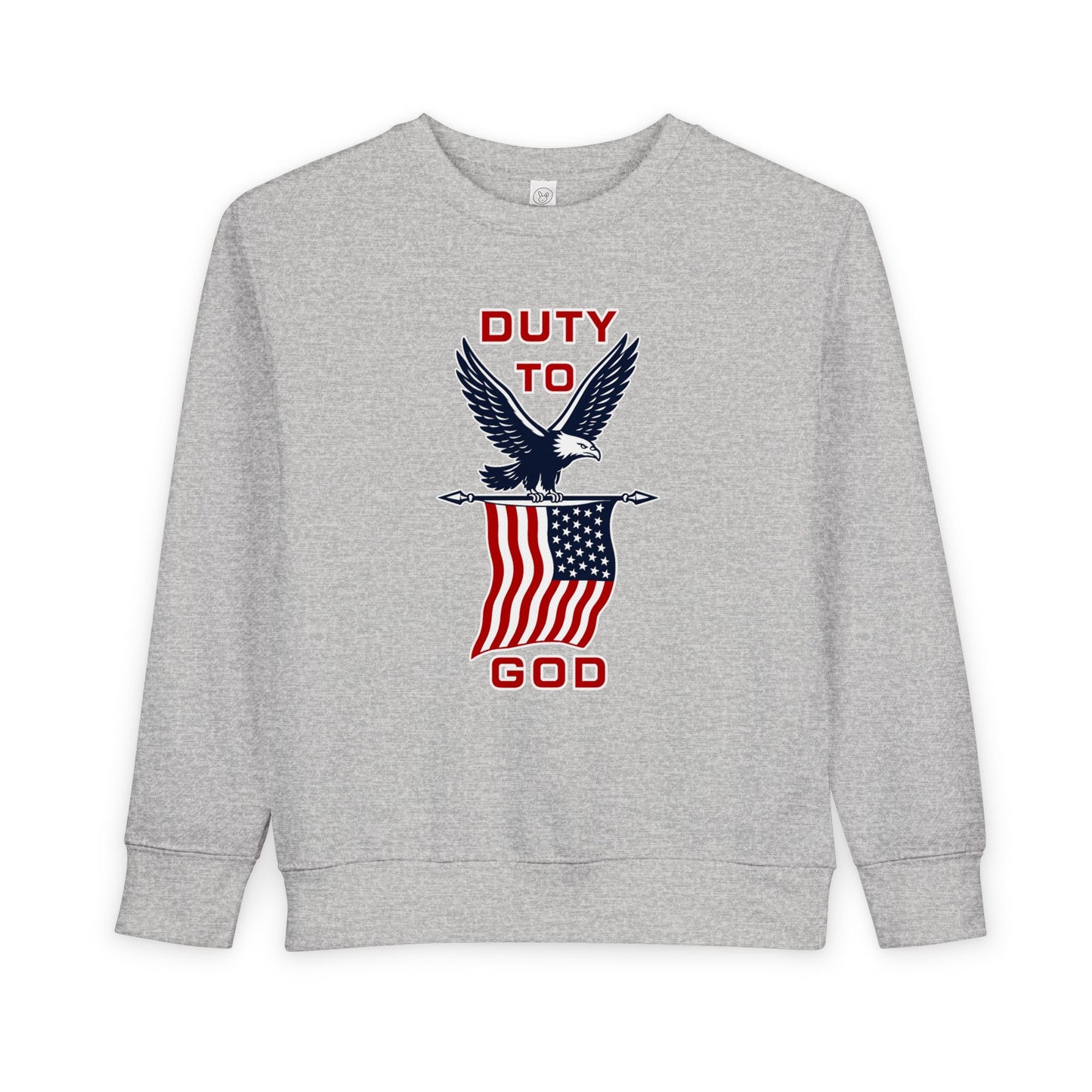 Toddler Sweatshirt - 'Duty to God' Patriotic Eagle & Flag