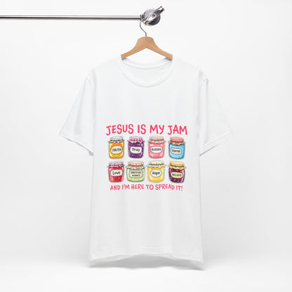 Christian T-Shirt — "Jesus Is My Jam" Jam Jar Graphic Tee