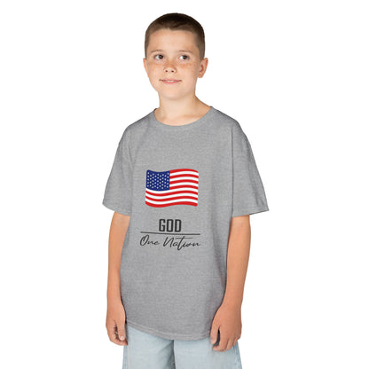 UNISEX Kids Tee — American Flag 'God One Nation' Patriotic T‑Shirt