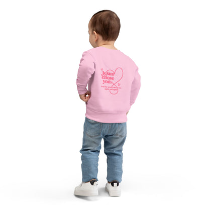 Toddlers' Faith Sweatshirt — "Fueled by Grace, Driven by Faith" Pink Scooter