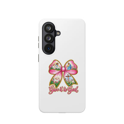 Give It to God Phone Case — Floral Bow Christian iPhone Cover