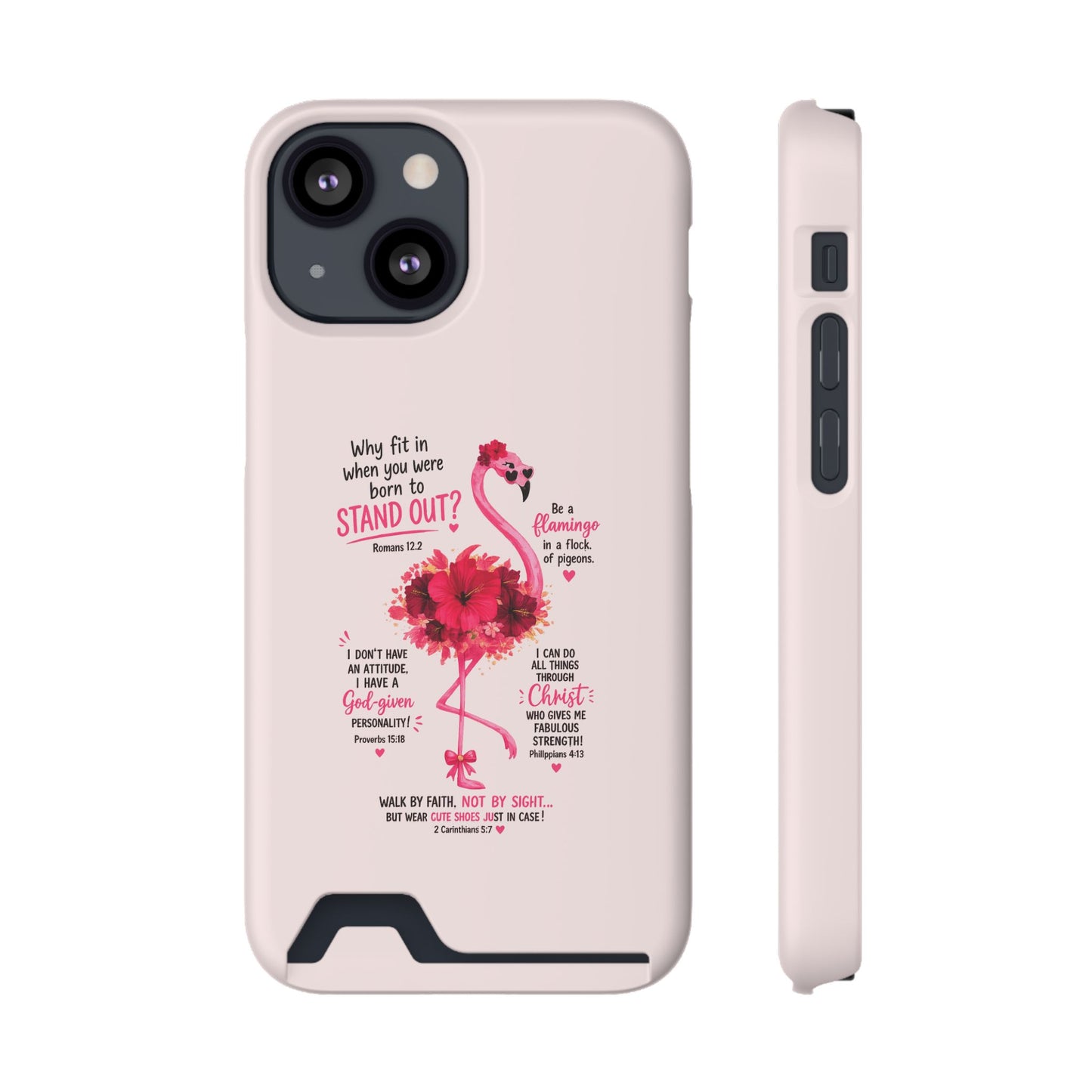 Flamingo 'Stand Out' Phone Card Case — Slim Wallet iPhone Case