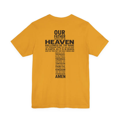 Faith Cross T‑Shirt — 'Our Father' Prayer Typography Tee