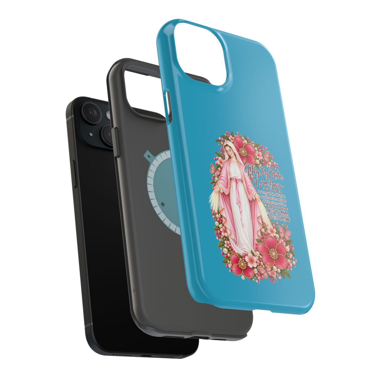 Religious Floral Phone Case — 'Blessed Virgin' Magnetic Impact-Resistant Case