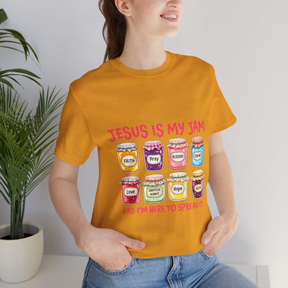 Christian T-Shirt — "Jesus Is My Jam" Jam Jar Graphic Tee