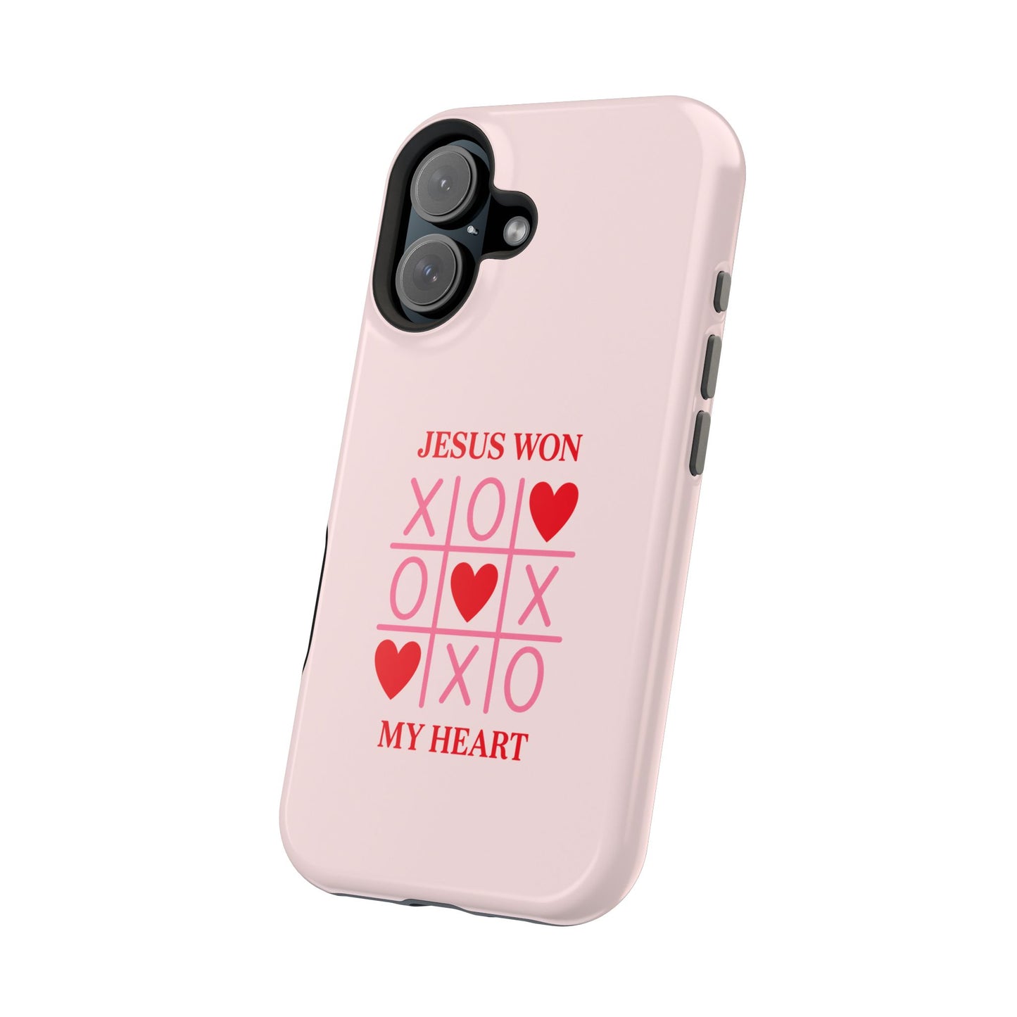 iPhone Case — "Jesus Won My Heart" Pink Magnetic Impact-Resistant Phone Case