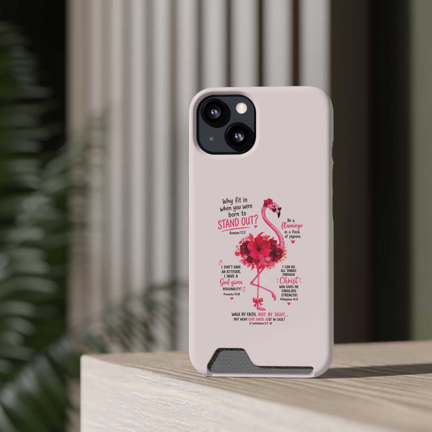 Flamingo 'Stand Out' Phone Card Case — Slim Wallet iPhone Case