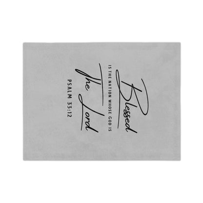 Blessed Is The Nation Microfiber Blanket — Psalm 33:12 Inspirational Throw