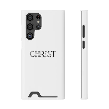 Christian Phone Card Case — Minimal 'CHRIST' Text Wallet Phone Case