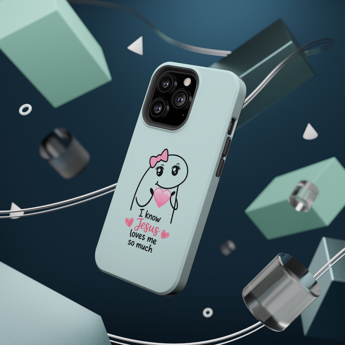 Christian Cute Heart Phone Case — "I Know Jesus Loves Me So Much" Magnetic Impact-Resistant Case
