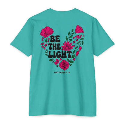 Be The Light Floral T-Shirt — Matthew 5:14 Inspirational Tee
