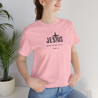 Jesus Cross T‑Shirt - "Jesus: The Way the Truth the Life" Bible Verse Tee (John 14:6)