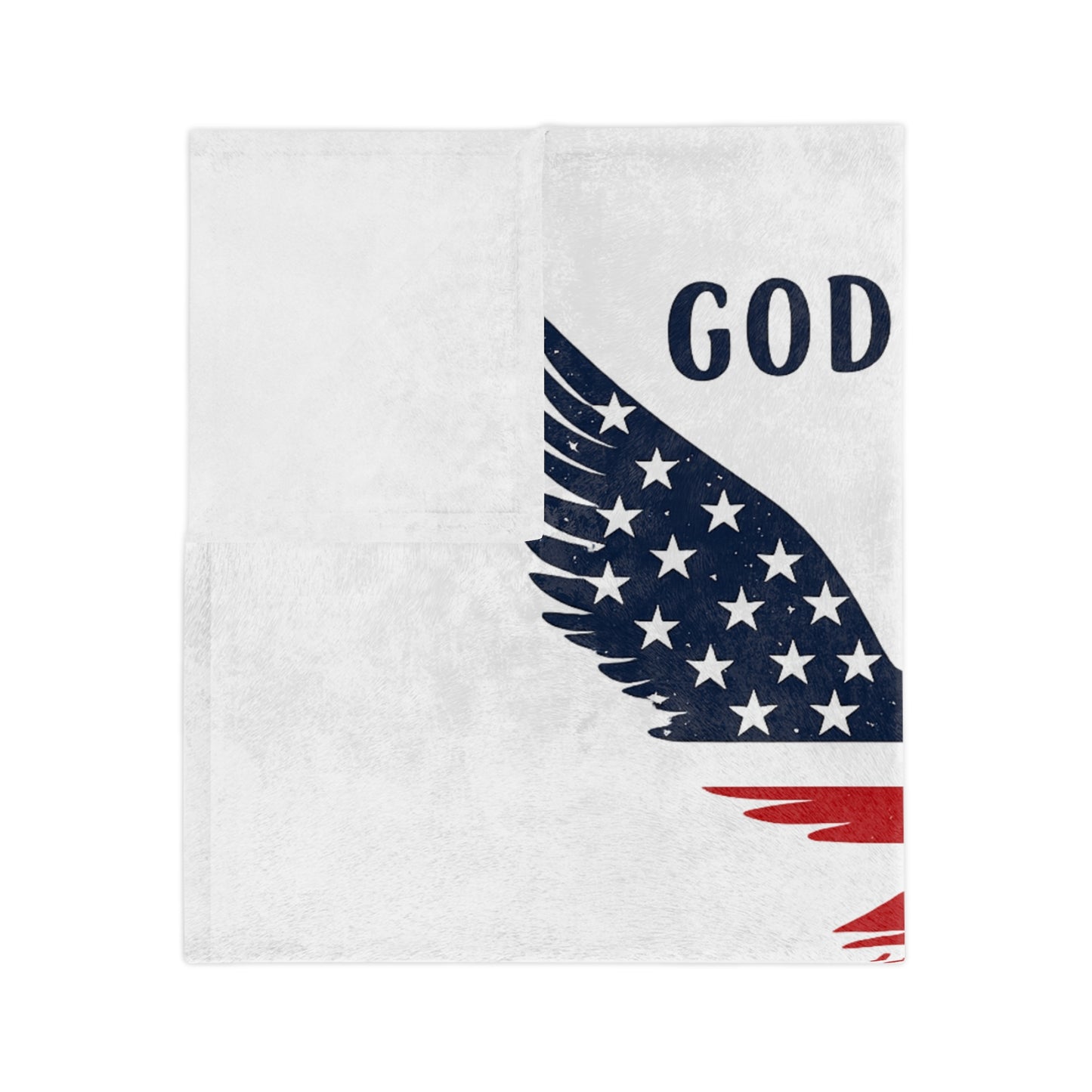 God Bless America Velveteen Blanket – Patriotic Eagle with Psalm 33:12