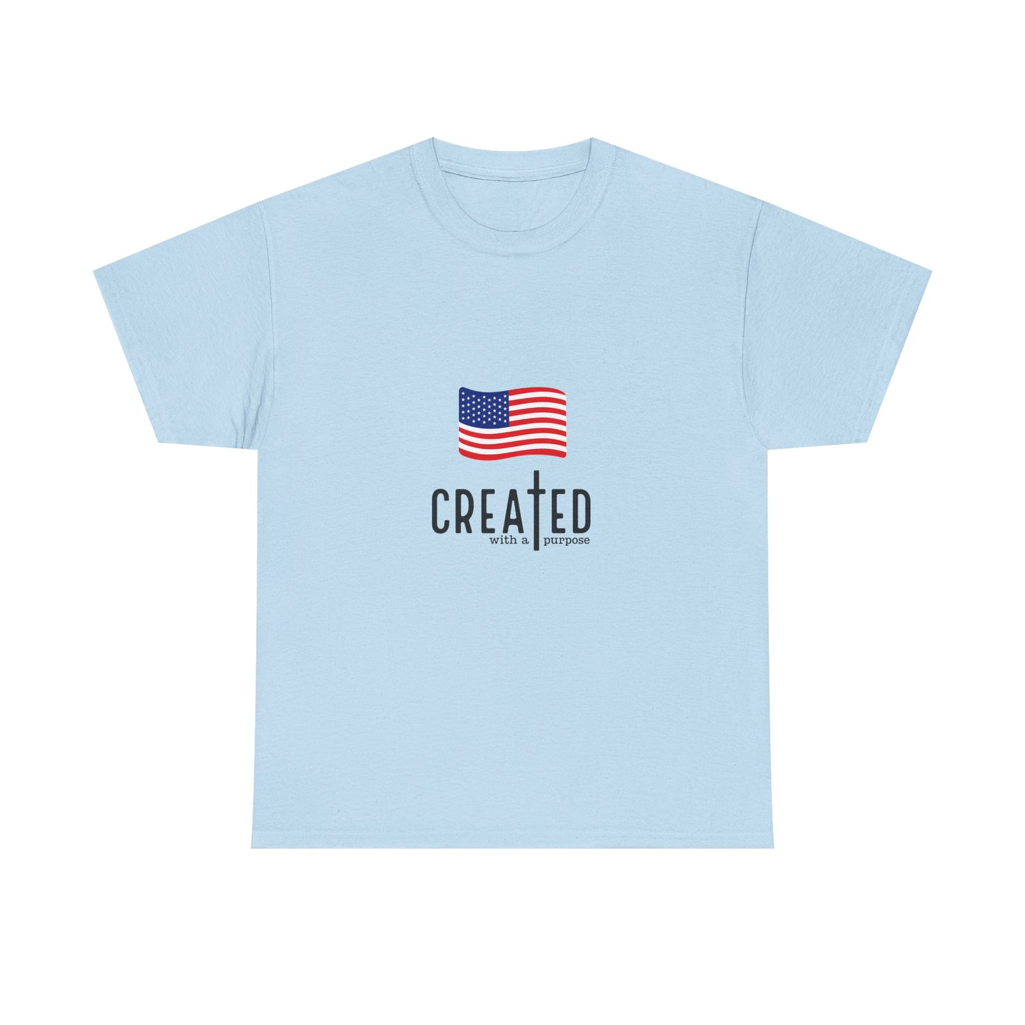 Created American Flag T‑Shirt — 'Created' Patriotic Graphic Tee