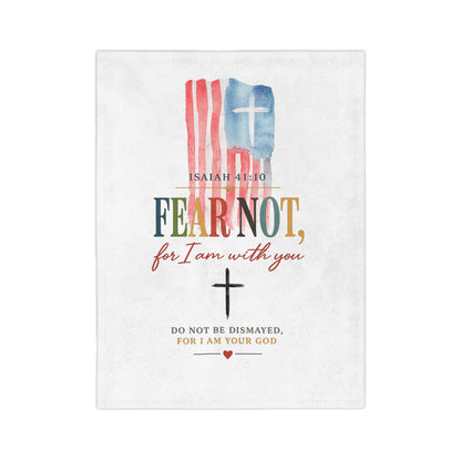 Fear Not Christian Blanket — Isaiah 41:10 Velveteen Throw