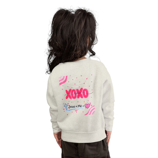 Toddler Sweatshirt - Pink Floral Flamingo "She is clothed" Valentine XOXO