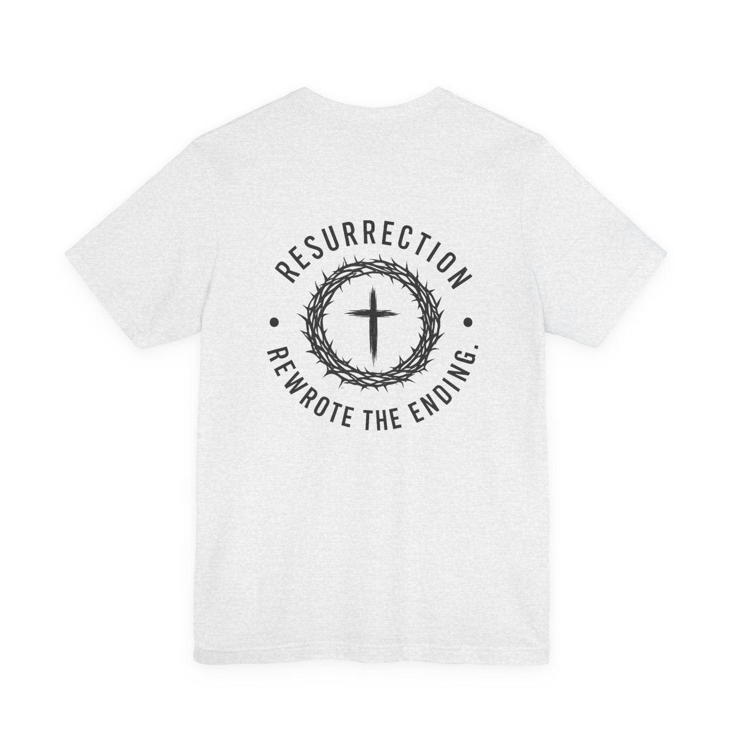 Christian Fish Tee — Small Circular 'JESUS' Design, Faith Graphic Shirt