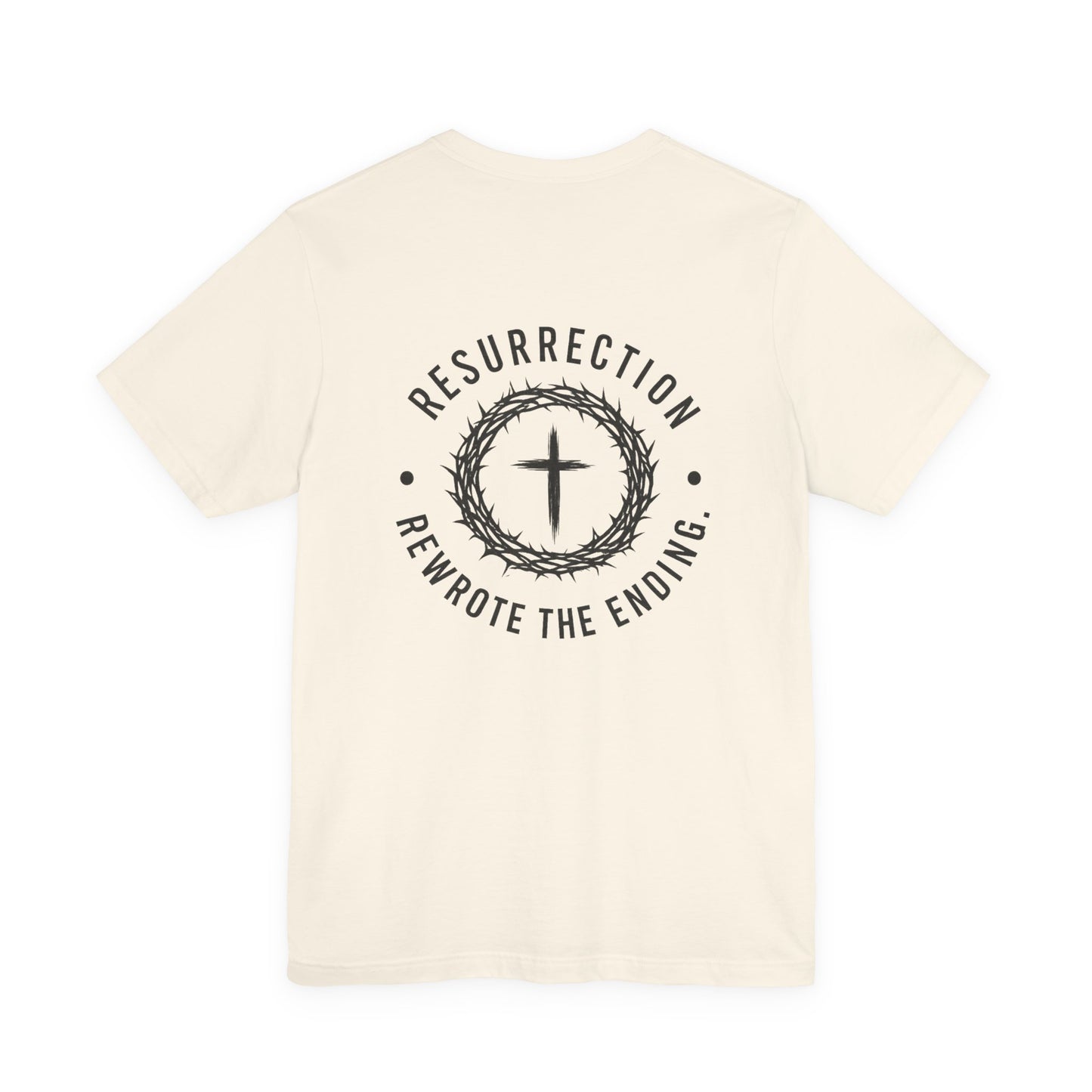 Christian Fish Tee — Small Circular 'JESUS' Design, Faith Graphic Shirt