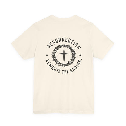 Christian Fish Tee — Small Circular 'JESUS' Design, Faith Graphic Shirt