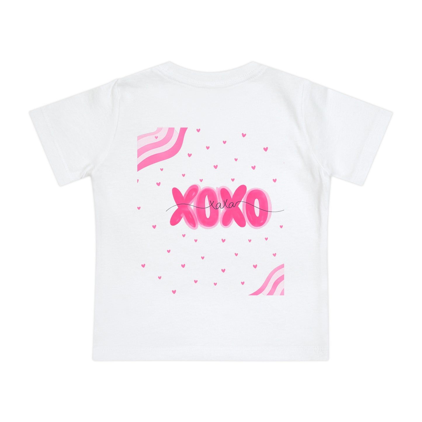 Baby T-Shirt — Pink Floral Flamingo "Be Flamazing" with XOXO Back (Infant Tee)