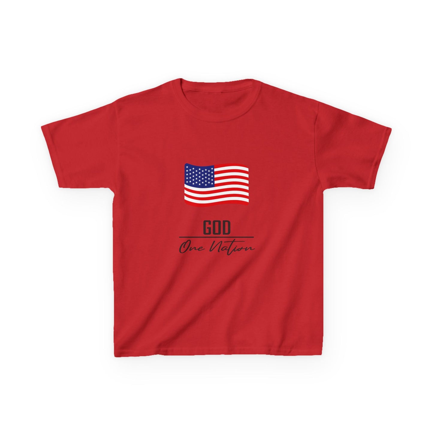UNISEX Kids Tee — American Flag 'God One Nation' Patriotic T‑Shirt