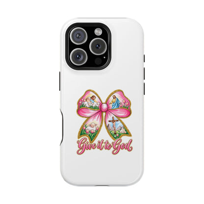 Give It to God Phone Case — Floral Bow Christian iPhone Cover