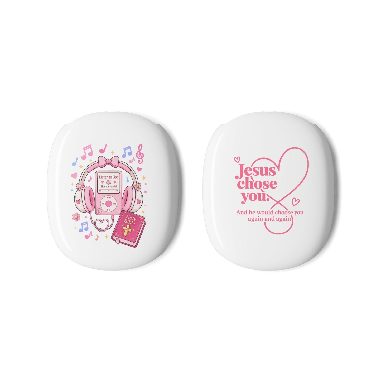 AirPods Max Case — Pink Retro Christian Music Design (“Jesus Chose You”)