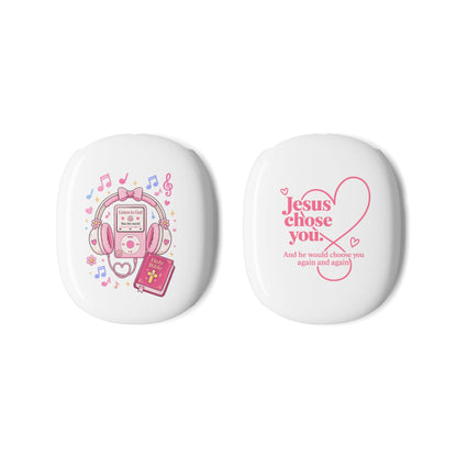 AirPods Max Case — Pink Retro Christian Music Design (“Jesus Chose You”)