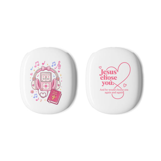 AirPods Max Case — Pink Retro Christian Music Design (“Jesus Chose You”)