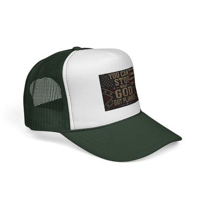 Trucker Hat - "You Can't Stop What God Got Planned" Patriotic Faith Cap