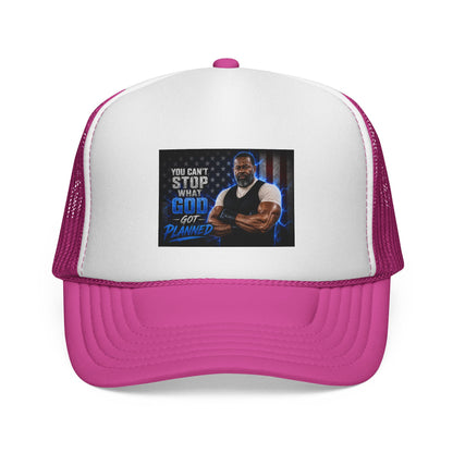 Trucker Cap — "You Can't Stop What God Got Planned" Faith Mesh Hat