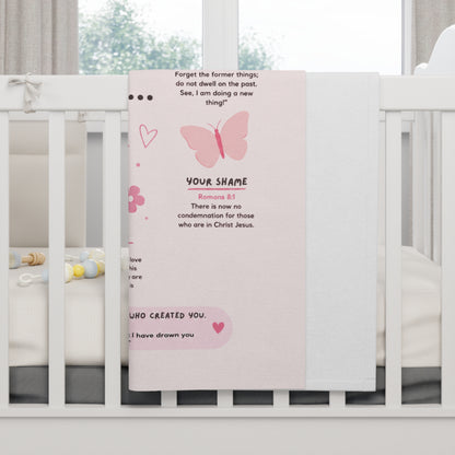 God Is So Much Bigger Than... Baby Blanket — Pink Inspirational Christian Nursery Throw