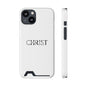 Christian Phone Card Case — Minimal 'CHRIST' Text Wallet Phone Case