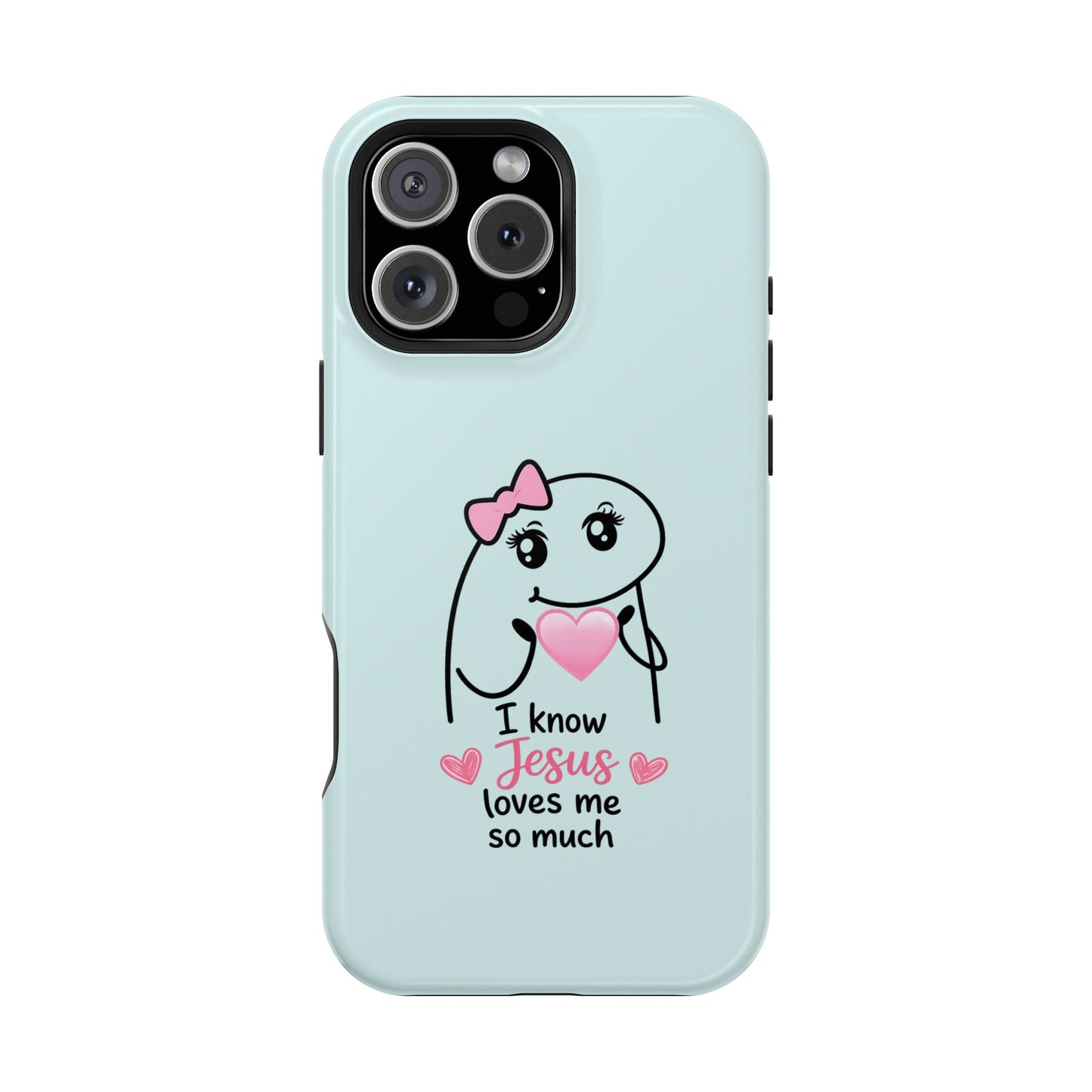 Christian Cute Heart Phone Case — "I Know Jesus Loves Me So Much" Magnetic Impact-Resistant Case