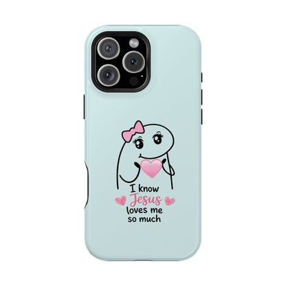 Christian Cute Heart Phone Case — "I Know Jesus Loves Me So Much" Magnetic Impact-Resistant Case