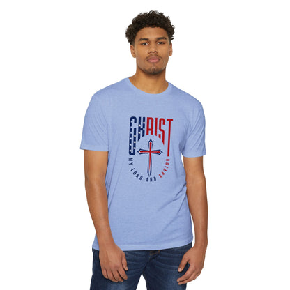 UNISEX Christ Cross T‑Shirt — My Lord and Savior Patriotic Christian Tee
