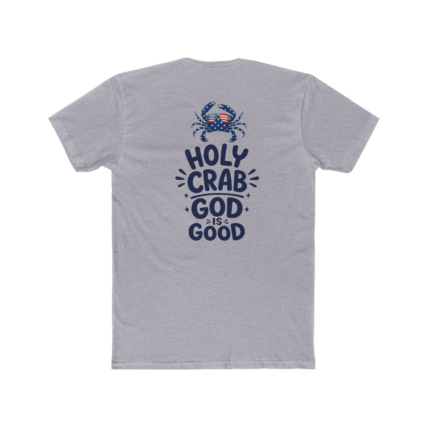 Holy Crab God Is Good T-Shirt — Christian Coastal Tee with Cross & Crab Design