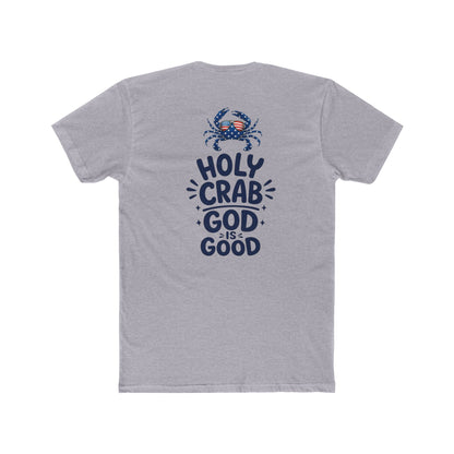 Holy Crab God Is Good T-Shirt — Christian Coastal Tee with Cross & Crab Design