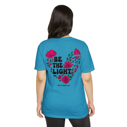 Be The Light Floral T-Shirt — Matthew 5:14 Inspirational Tee