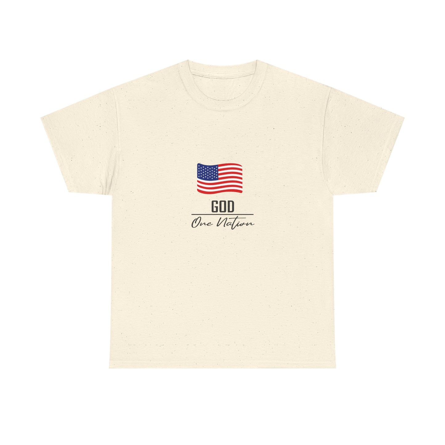 T-Shirt — American Flag "God Over Nation" Patriotic Faith Tee