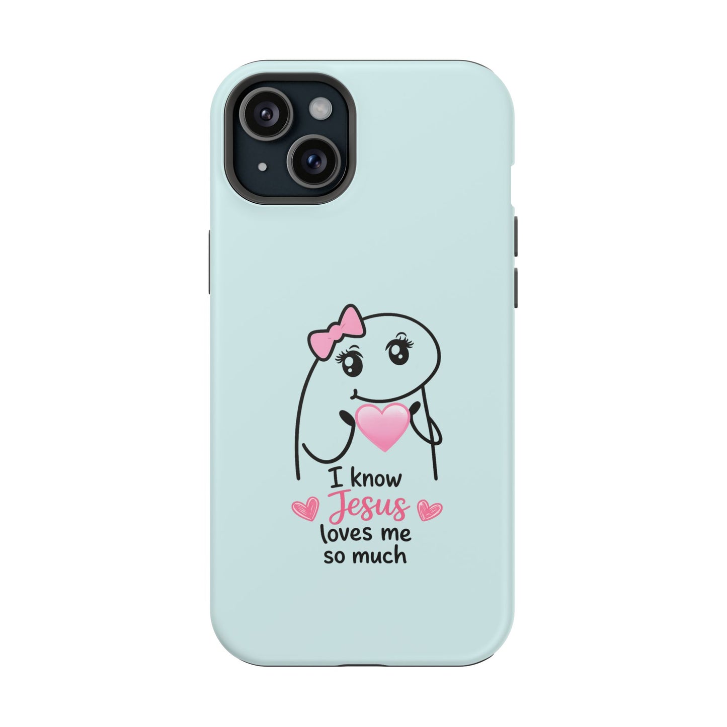Christian Cute Heart Phone Case — "I Know Jesus Loves Me So Much" Magnetic Impact-Resistant Case