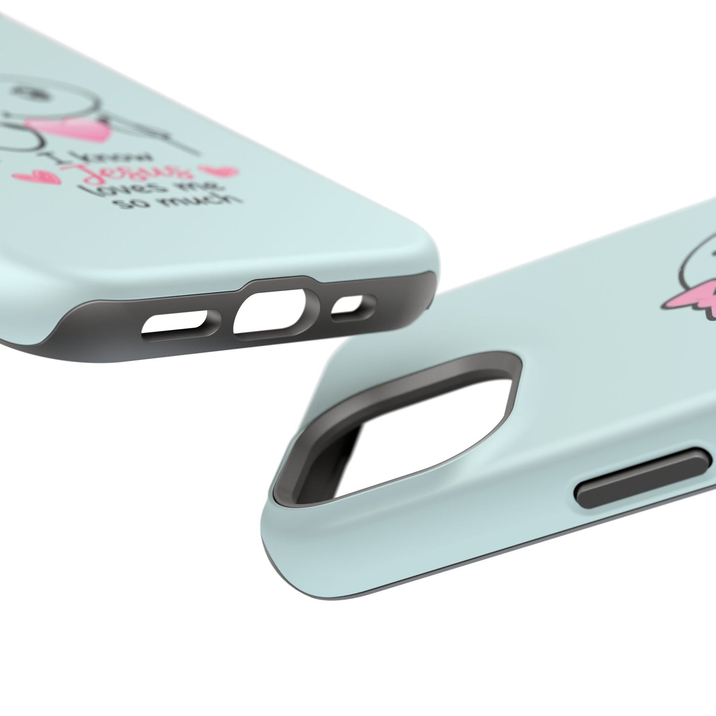 Christian Cute Heart Phone Case — "I Know Jesus Loves Me So Much" Magnetic Impact-Resistant Case