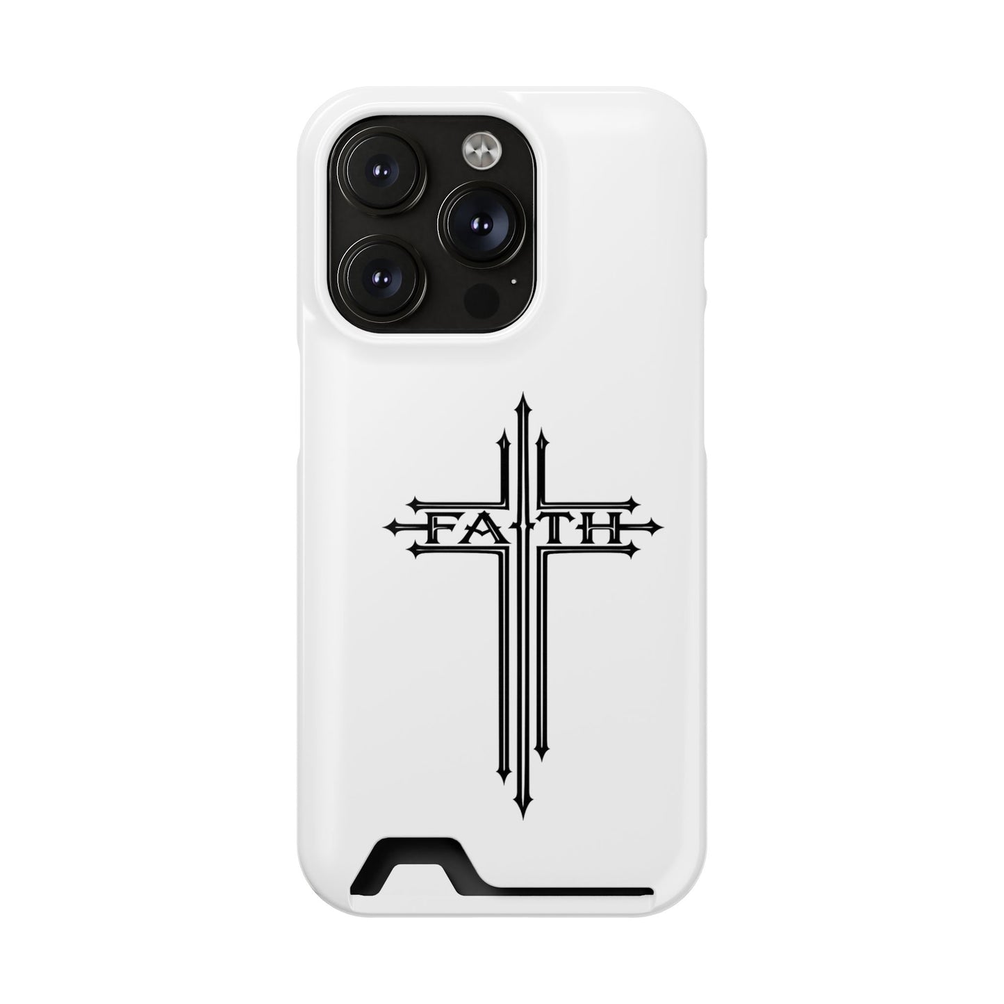 Faith Cross Phone Case with Card Holder — Slim Protective Wallet Case