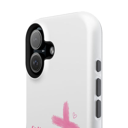 Phone Case — "God is within her, She will not fall" Pink Cross Magnetic Impact-Resistant Case