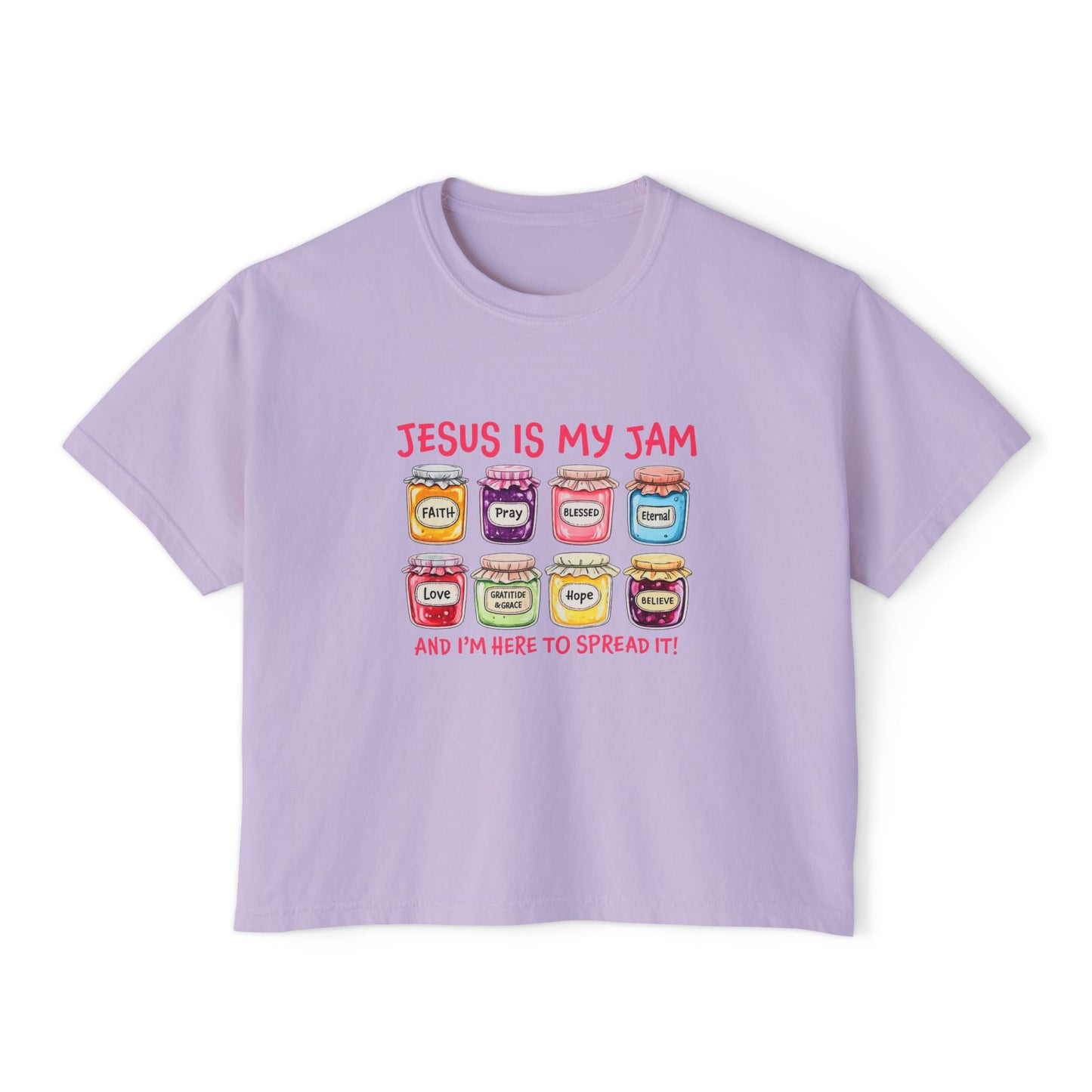 Jesus Is My Jam Women’s Boxy Tee — Cute Christian Faith Graphic Shirt